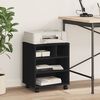 vidaXL Printer Stand with Wheels Black 41x32x48 cm