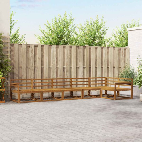 vidaXL Outdoor Sofa Set 6 pcs Natural Solid Acacia Wood
