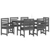 vidaXL 7 Piece Garden Dining Set Grey Solid Wood Pine