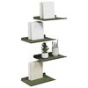 vidaXL Floating Shelf 4 pcs Olive Green 30 x 18 x 2.5 cm Steel
