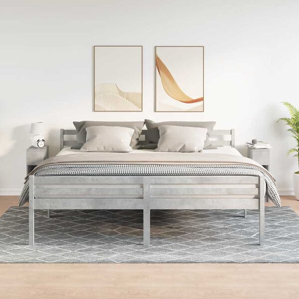 vidaXL Bedside Cabinets with Drawer 2 pcs Concrete Grey 20x36x60 cm