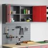 vidaXL Tool Cabinet Set with Shelf 3 pcs Red Powder-Coated Steel