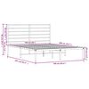 vidaXL Metal Bed Frame without Mattress with Headboard White 160x200cm