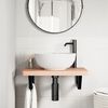 vidaXL Basin Shelf Wall Mounted Steel and Solid Wood Beech