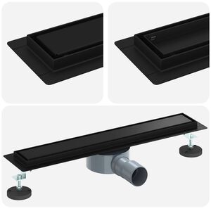 vidaXL Shower Drain 2-in-1 with 360&deg; Siphon Black 50 cm