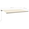 vidaXL Freestanding Manual Retractable Awning 600x300 cm Cream