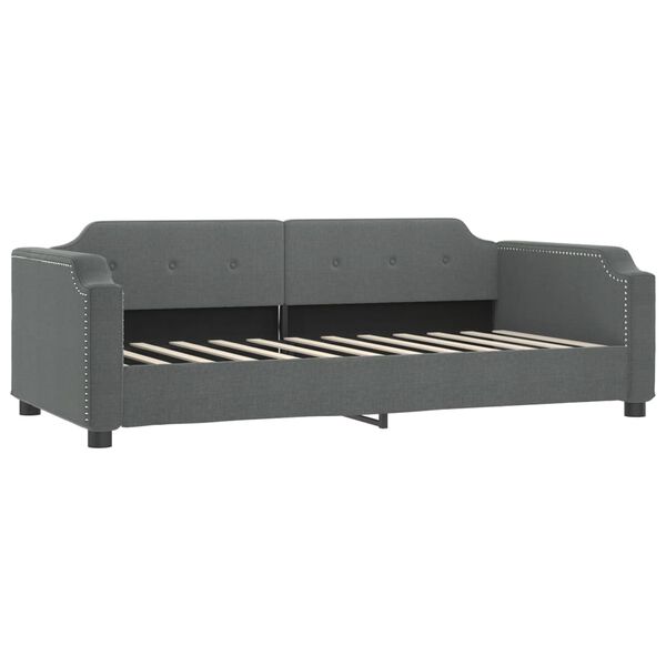 vidaXL Day Bed without Mattress Dark Grey 90x190 cm Single Fabric
