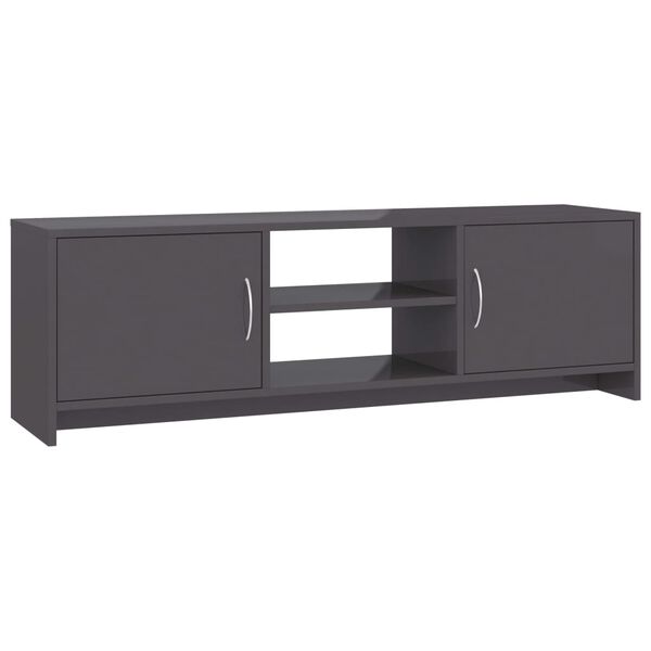 vidaXL TV Cabinet High Gloss Grey 120x30x37.5 cm Engineered Wood