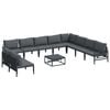 vidaXL Garden Sofa Set 11 pcs Black Steel