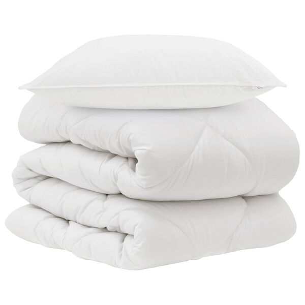 vidaXL Duvet with Pillow 2 pcs White Microfiber