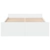 vidaXL Bed Frame with Drawers without Mattress White 140x190 cm