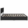 vidaXL Storage Bed with Headboard Black 200 x 200 cm Engineered Wood