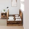 vidaXL Storage Bed Frame Old Wood 70 x 190 cm Engineered Wood