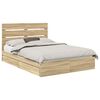 vidaXL Storage Bed with Drawer Sonoma Oak 160 x 200 cm Engineered Wood