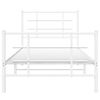 vidaXL Metal Bed Frame without Mattress with Footboard White 90x200cm