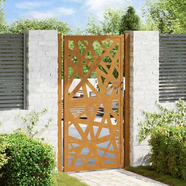 vidaXL Garden Gate 100x175 cm Weathering Steel Light Design