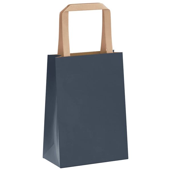 vidaXL Paper Bags 250 pcs with Handles Blue 15x8x21 cm
