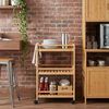 vidaXL Kitchen Trolley with Wheels Natural 46 x 38 x 76 cm Bamboo
