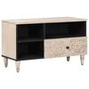 vidaXL TV Cabinet White 80 x 33.5 x 46 cm Solid Mango Wood