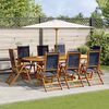 vidaXL 9 Piece Garden Dining Set Solid Wood Acacia and Textilene