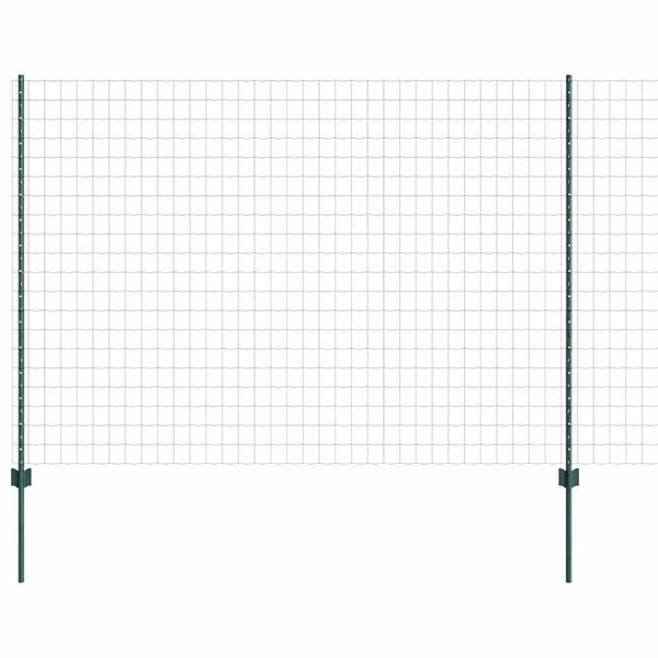 vidaXL Fence with Post Green 1.6 x 10 m Steel and PVC