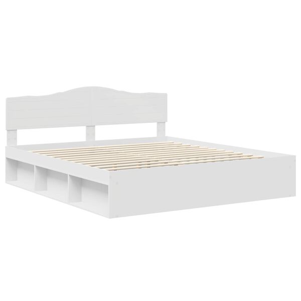 vidaXL Bed Frame with Headboard White 180 x 200 cm Solid Pine Wood