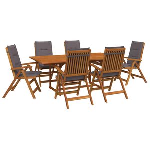 vidaXL Outdoor Dining Set with Parasol 8 pcs 6-Seaters Anthracite