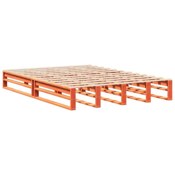 vidaXL Bed Frame without Mattress Wax Brown 160x200 cm Solid Wood Pine