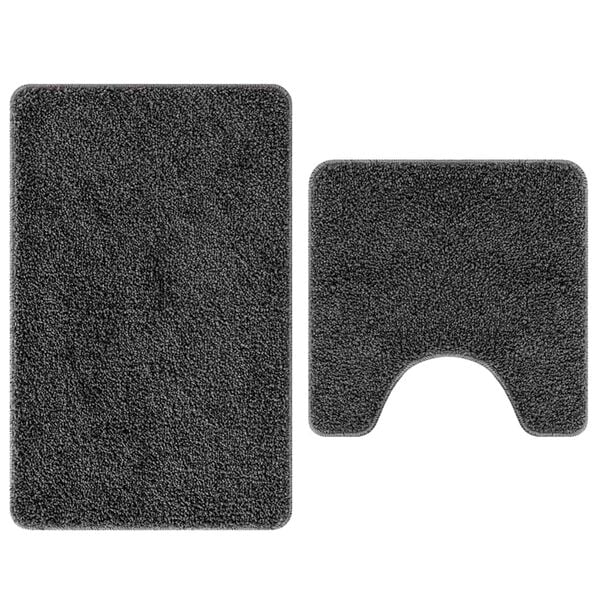 vidaXL Anti-slip Bath Mat Set 2 pcs Dark Grey PP