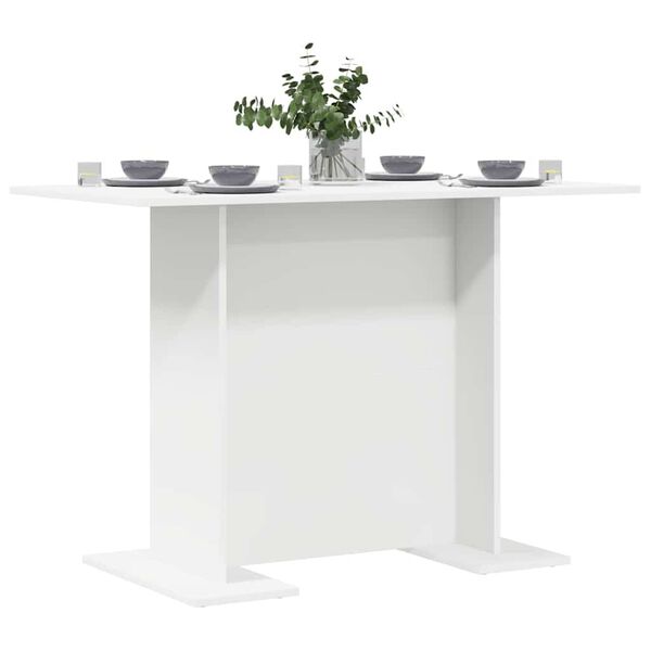 vidaXL Dining Table White 110 x 60 x 75 cm Engineered Wood