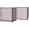 vidaXL Dog Gate with Door Foldable 10 Panels Brown 800 cm Poplar Wood