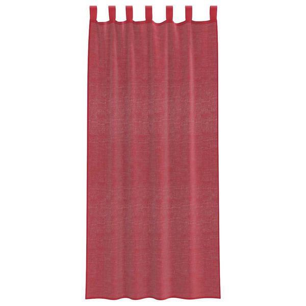 vidaXL Voile Curtains with Rod Pockets 2 pcs Wine Red