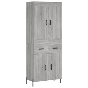 vidaXL Highboard Grey Sonoma 69.5x34x180 cm Engineered Wood