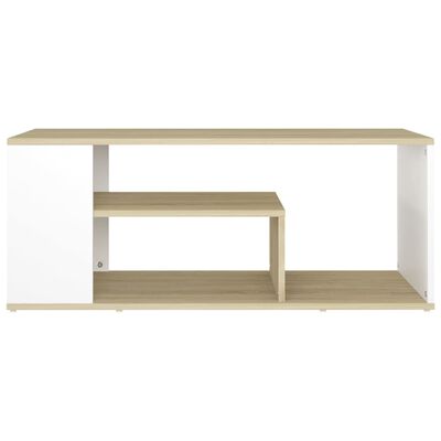 vidaXL Coffee Table White and Sonoma Oak 100x50x40 cm Engineered Wood