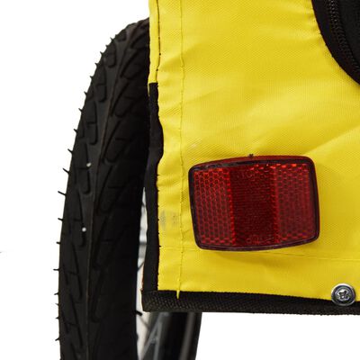 vidaXL Pet Bike Trailer Yellow and Black Oxford Fabric and Iron