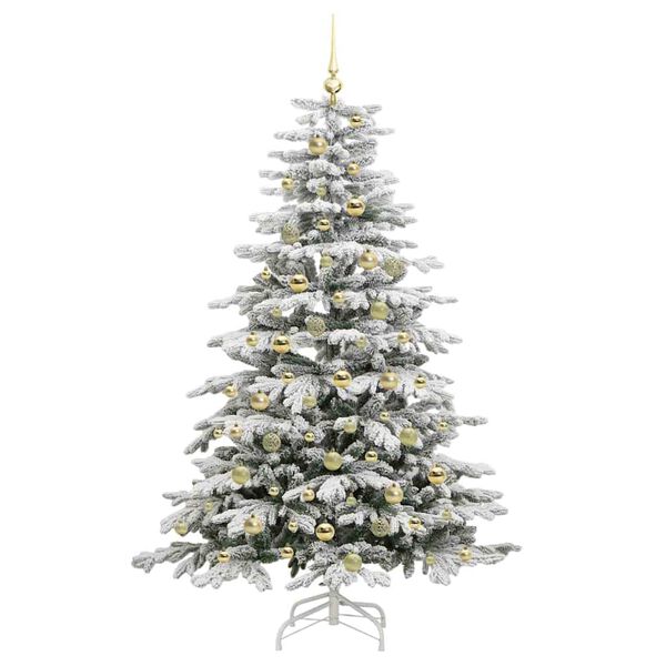 vidaXL Artificial Hinged Christmas Tree White 180 cm PE and PVC