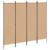 vidaXL 4-Panel Room Divider Beige 200 x 180 cm Fabric