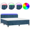 vidaXL Box Spring Bed with Mattress&LED Dark Blue 160x200cm Velvet