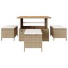 vidaXL Garden Dining Set Beige Poly Rattan
