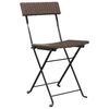 vidaXL Folding Bistro Chairs 4 pcs Brown Poly Rattan and Steel