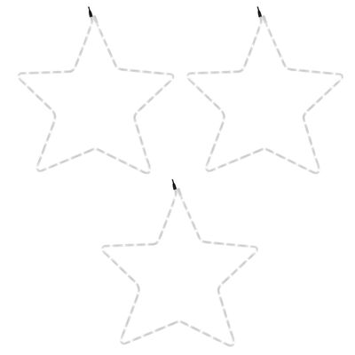 vidaXL Christmas Star Figures with 48 LEDs 3 pcs Warm White 56 cm