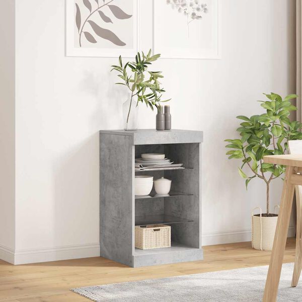 vidaXL Sideboard with LED Lights Concrete Grey 41x37x67 cm