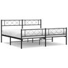 vidaXL Metal Bed Frame without Mattress with Footboard Black 193x203cm