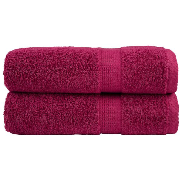 vidaXL Premium Hand Towels "SOLUND" 2 pcs Bordeaux 50x100 cm 600 gsm