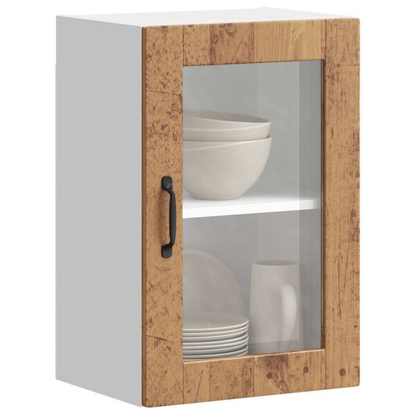 vidaXL Kitchen Wall Cabinet with Glass Door&nbsp;Porto Old Wood