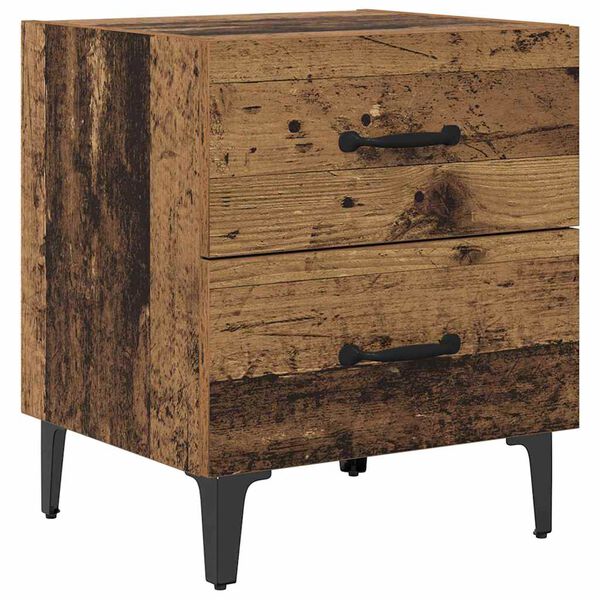 vidaXL Bed Cabinet Old Wood 40 x 35 x 47.5 cm Engineered Wood