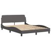 vidaXL Bed Frame with LED without Mattress "Hvar" Grey 140x200 cm