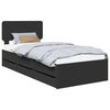 vidaXL Bed Frame with Drawer Black 75 x 190 cm Engineer Wood