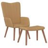 vidaXL Relaxing Chair with a Stool Brown Velvet