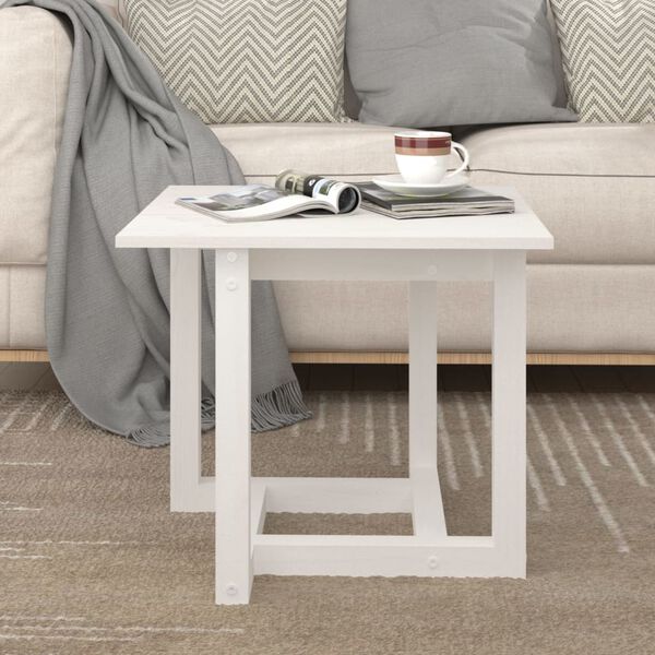 vidaXL Coffee Table White 50x50x45 cm Solid Wood Pine